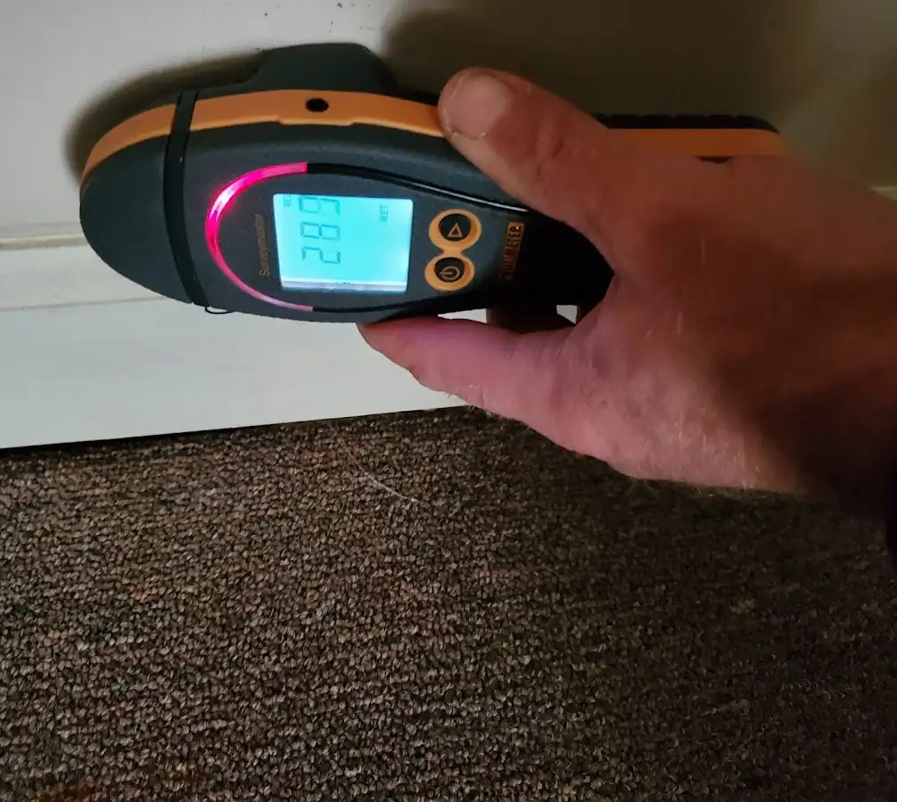 Moisture detection at baseboard during Sewage Cleanup & Sanitation in Fort Hood